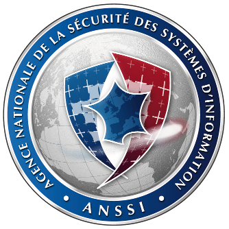 Logo de l'ANSSI avec globe et bouclier.