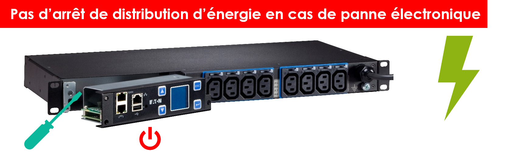 Distributeur d'énergie avec bouton de réinitialisation