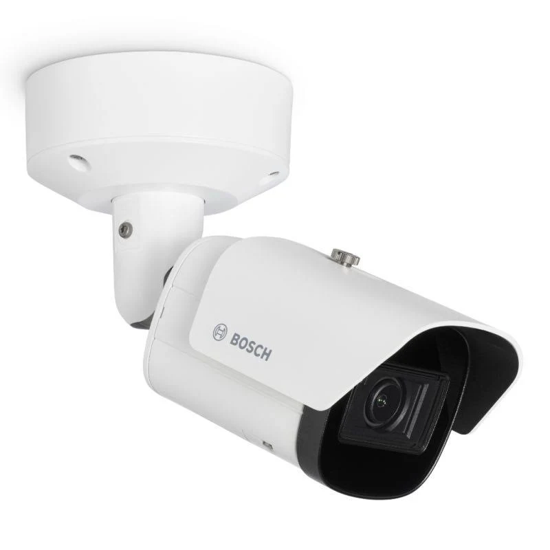 Caméra de surveillance Bosch blanche.