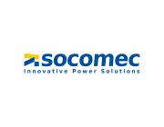 Logo bleu et jaune de l'entreprise Socomec.